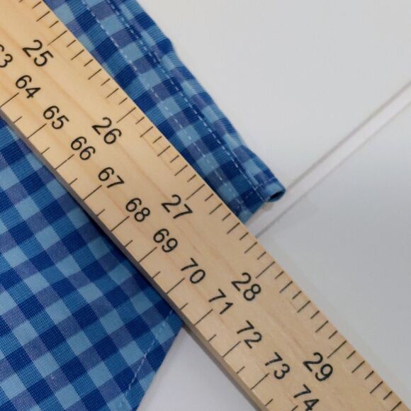 Berkley Jensen Wrinke Free Mens XL (17-17 1/2) Blue Checked Plaid Long Sleeve - Picture 8 of 9